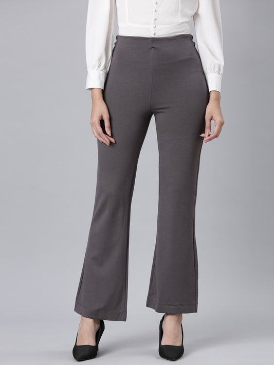 Silver Grey Roma Ponte Flared Pant