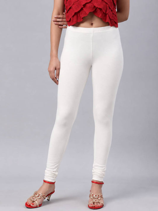 Cream Cotton Stretch Churidar