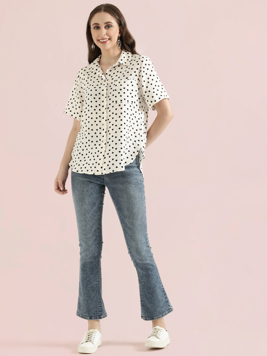 Airflow Hammered Classic Collar Printed Casual Shirt