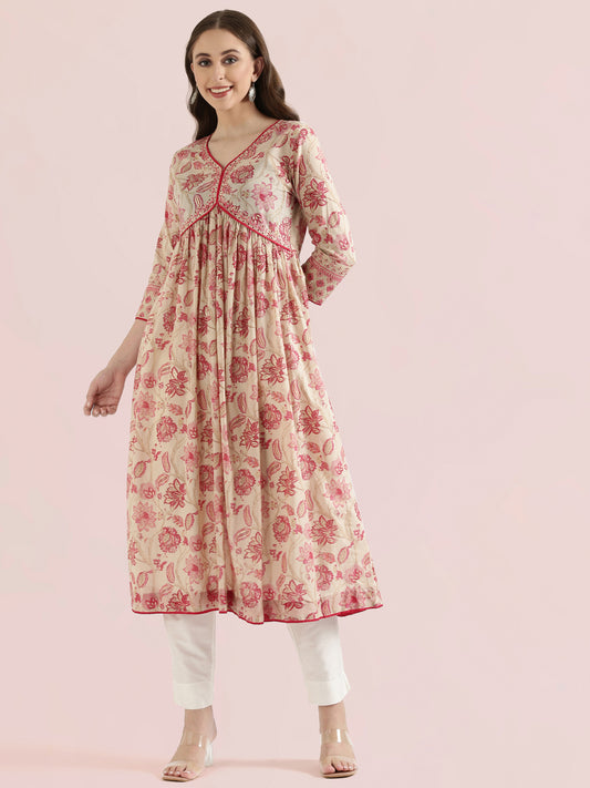 Floral Embroidered Alia Cut Anarkali