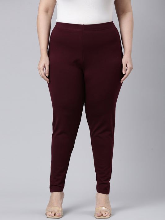 Bright Maroon Ponte Smart Fit Leggings