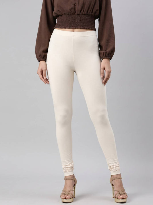 Ecru Cotton Stretch Churidar