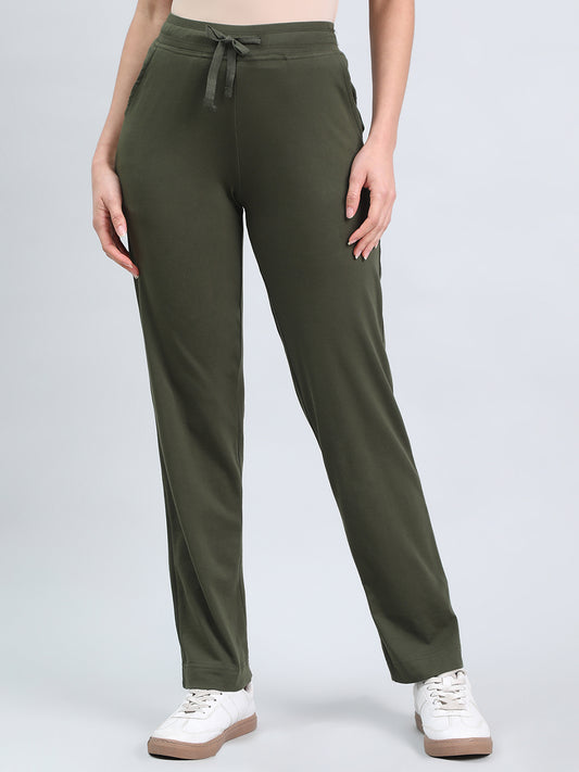 Dark Olive Cotton Stretch Track Pant
