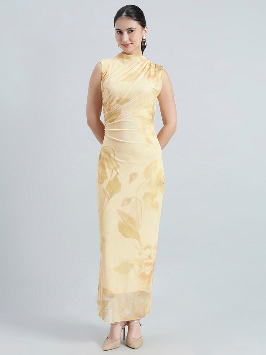 Floral Printed Mesh Dress