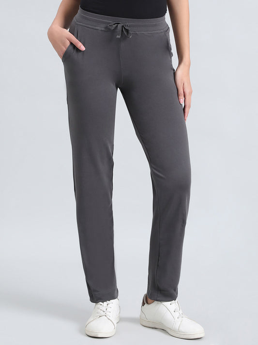 Silver Grey Cotton Stretch Track Pant