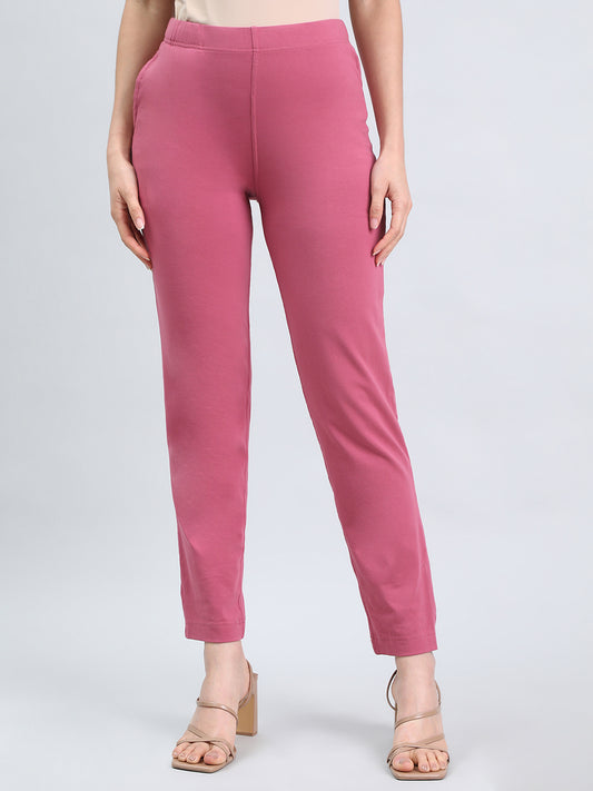 Light Wine Cotton Stretch Kurti Pants