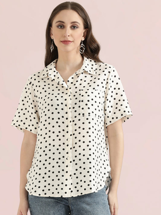 Airflow Hammered Classic Collar Printed Casual Shirt