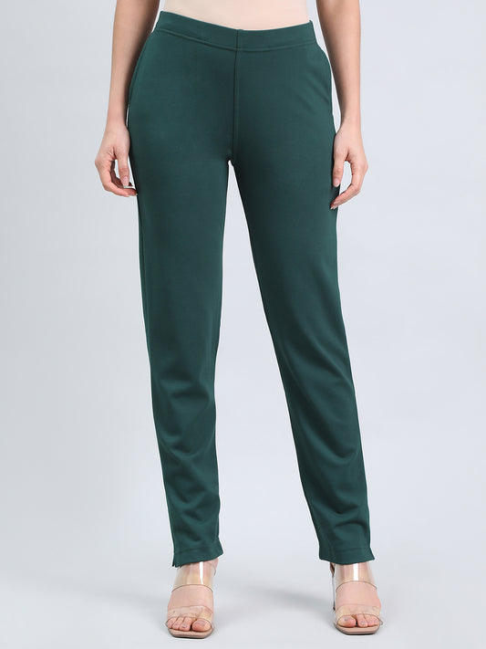 Bottle Green Ponte Smart Fit Kurti Pant
