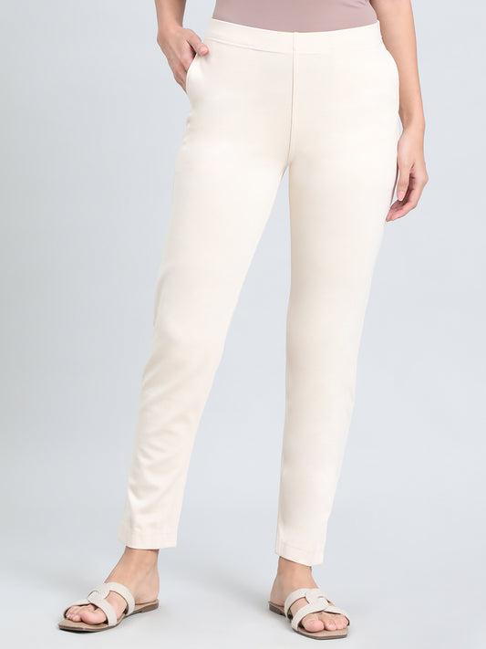 Ecru Ponte Smart Fit Kurti Pant