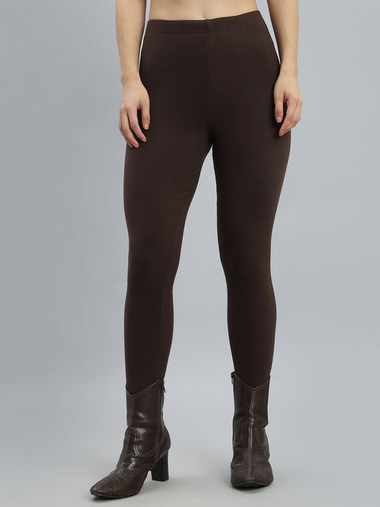 Dark Brown Warm Suede Leggings