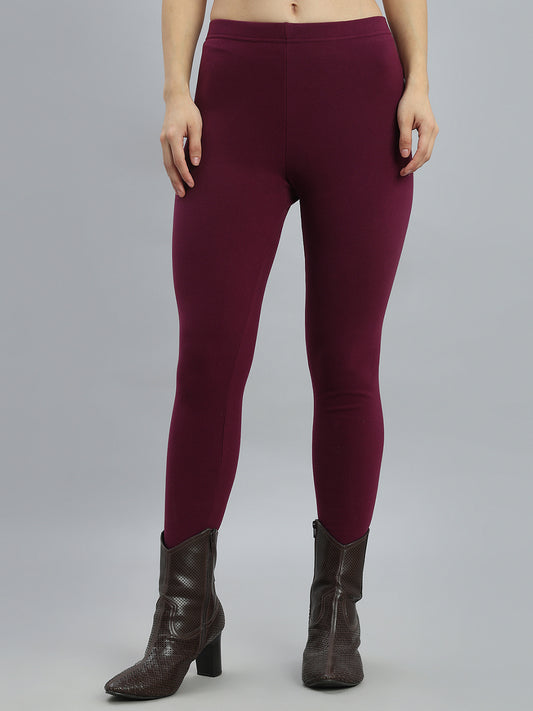 Dark Pink Warm Suede Leggings
