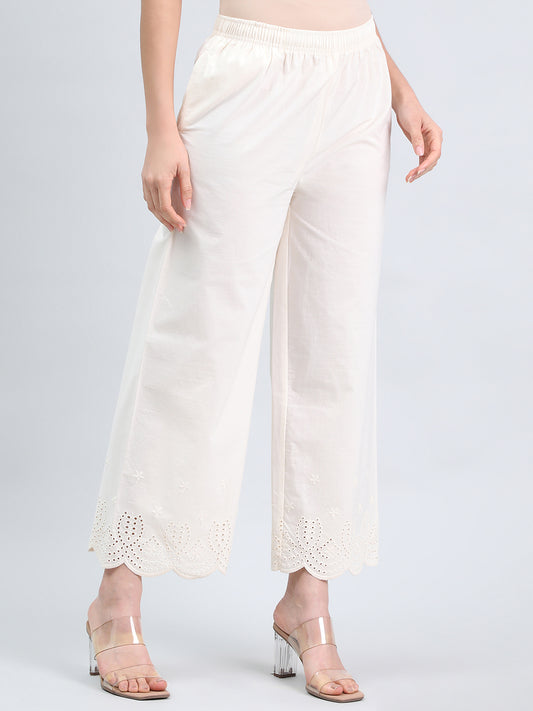 Cream Cotton Hakoba Palazzo