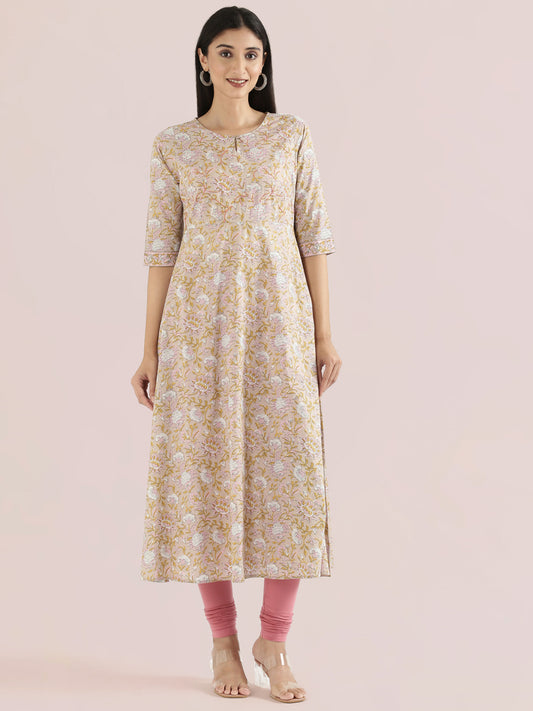 Cotton Floral Print Anarkali