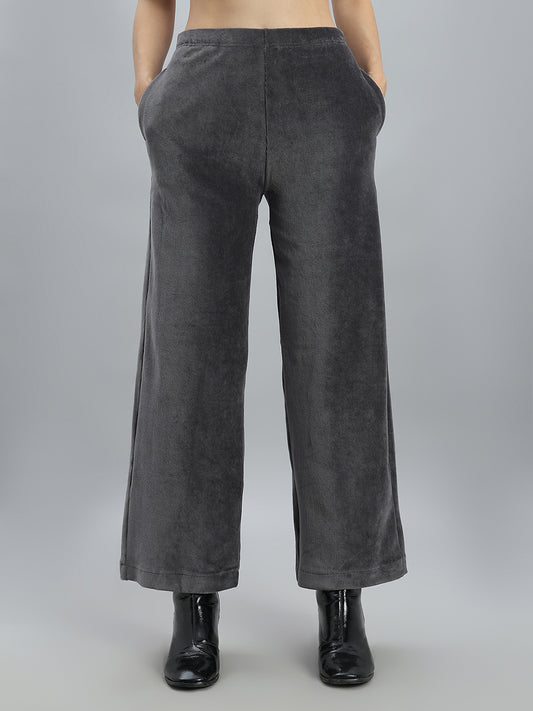 Silver Grey Corduroy Wide Pants
