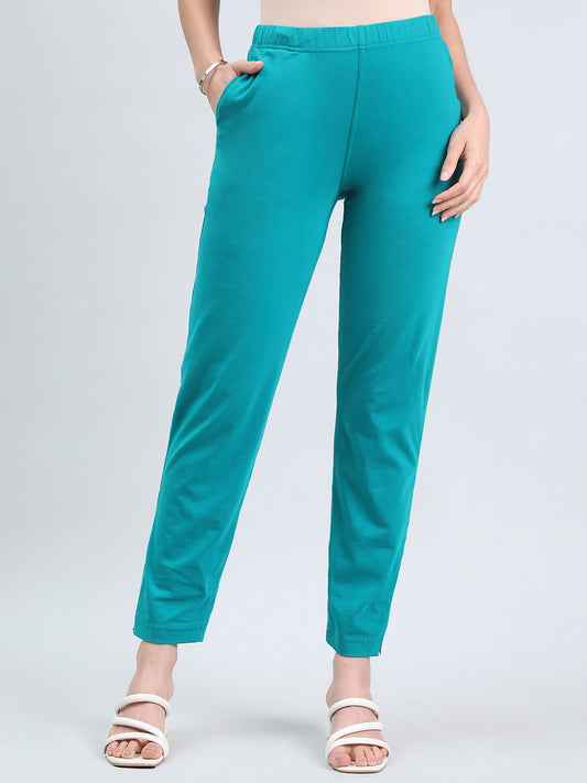 Jade Green Cotton Stretch Kurti Pants