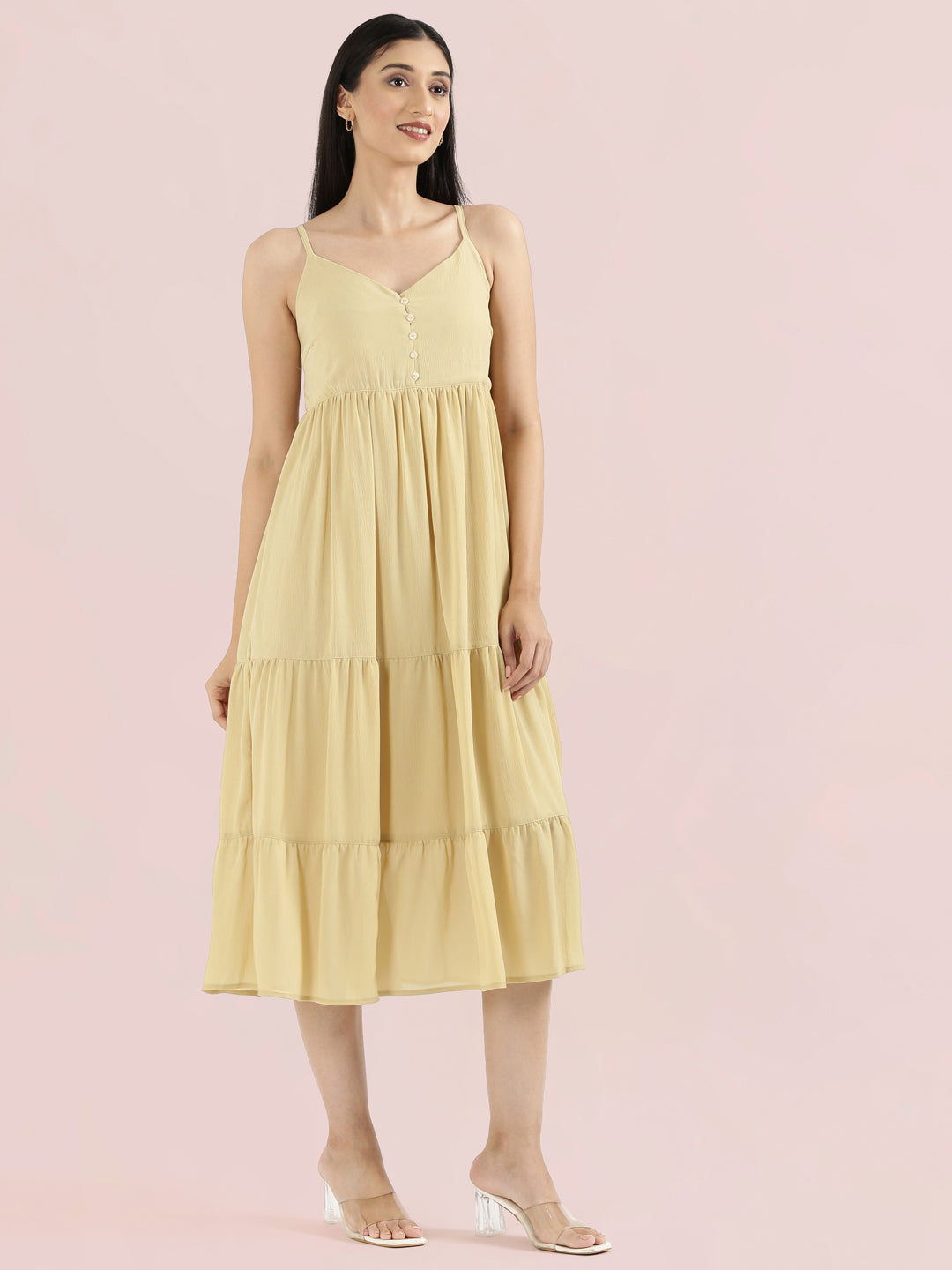 Georgette V-Neck Slip Dress