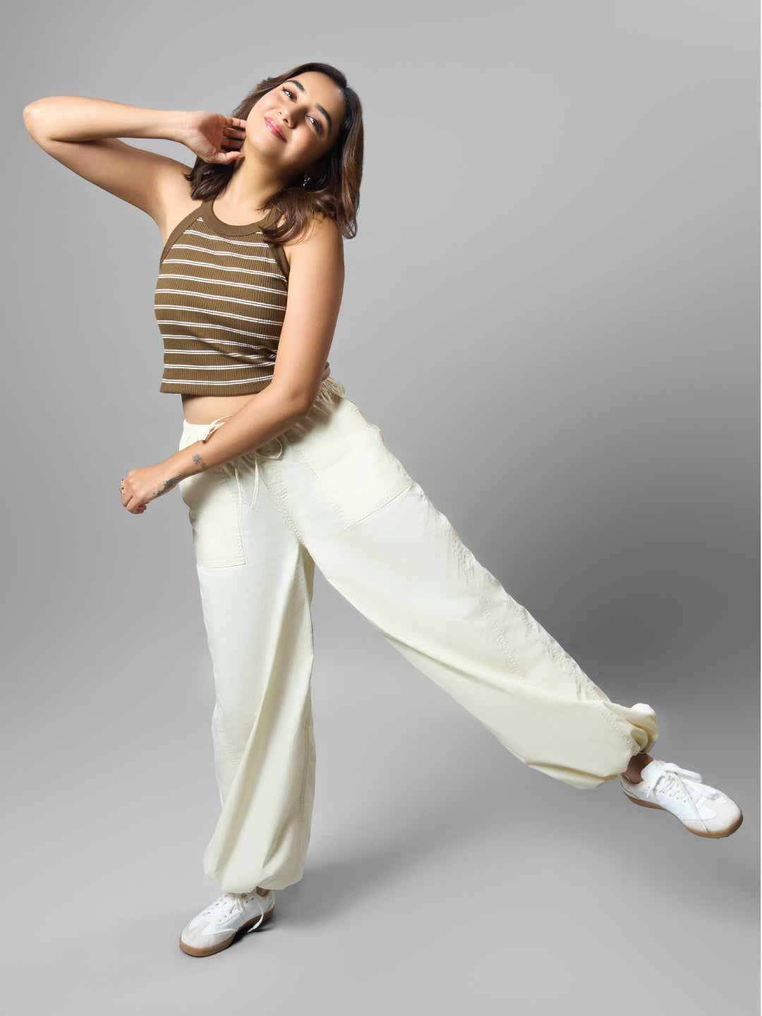 Cream Cotton Parachute Pant – Go Colors India