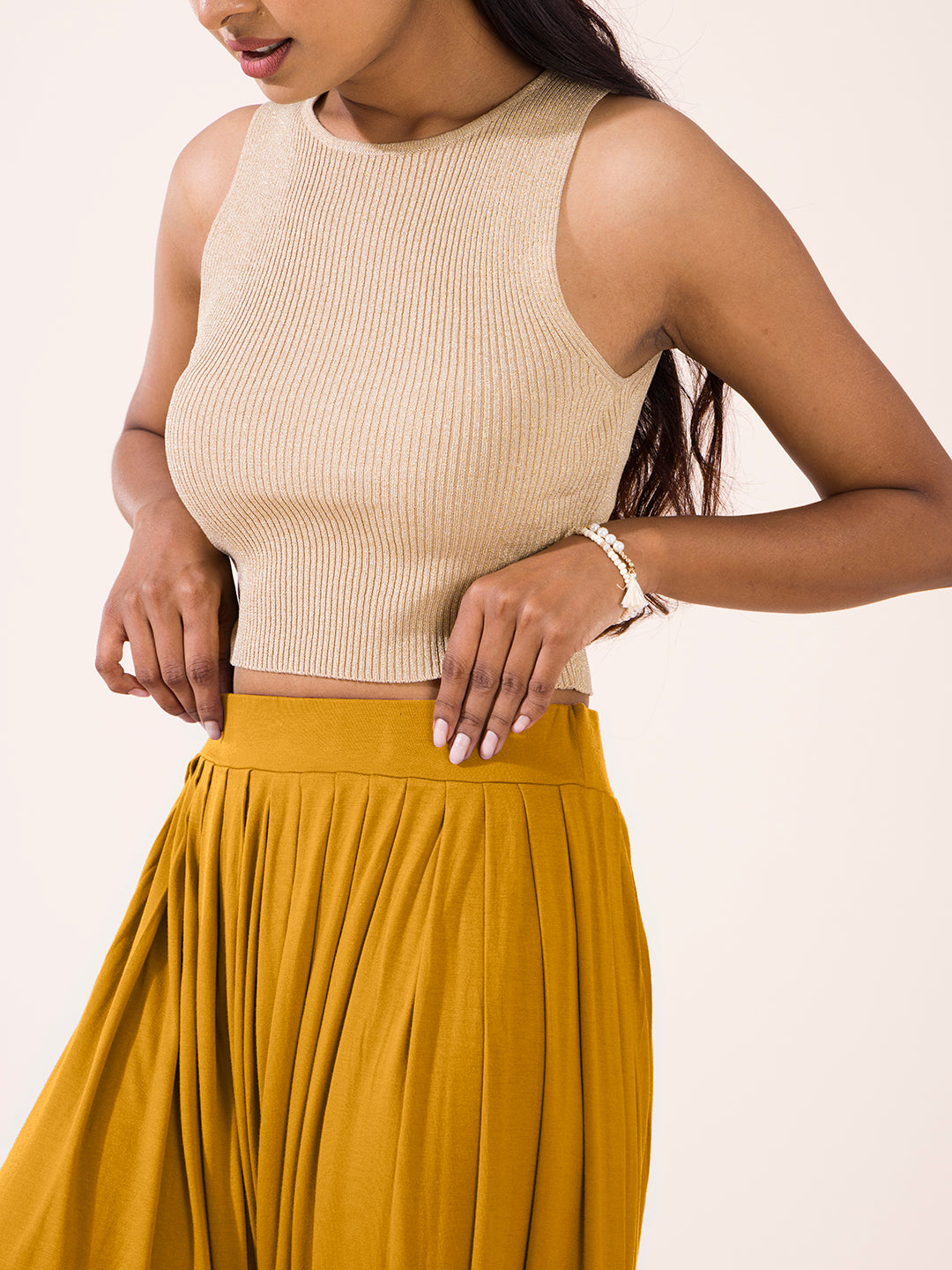 Mustard Viscose Stretch Patiala