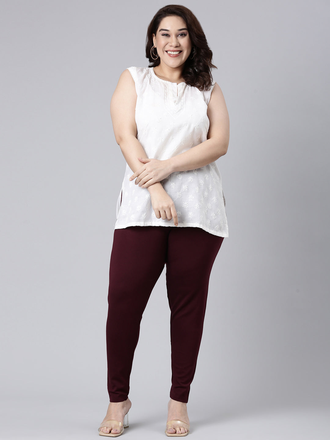 Bright Maroon Ponte Smart Fit Leggings