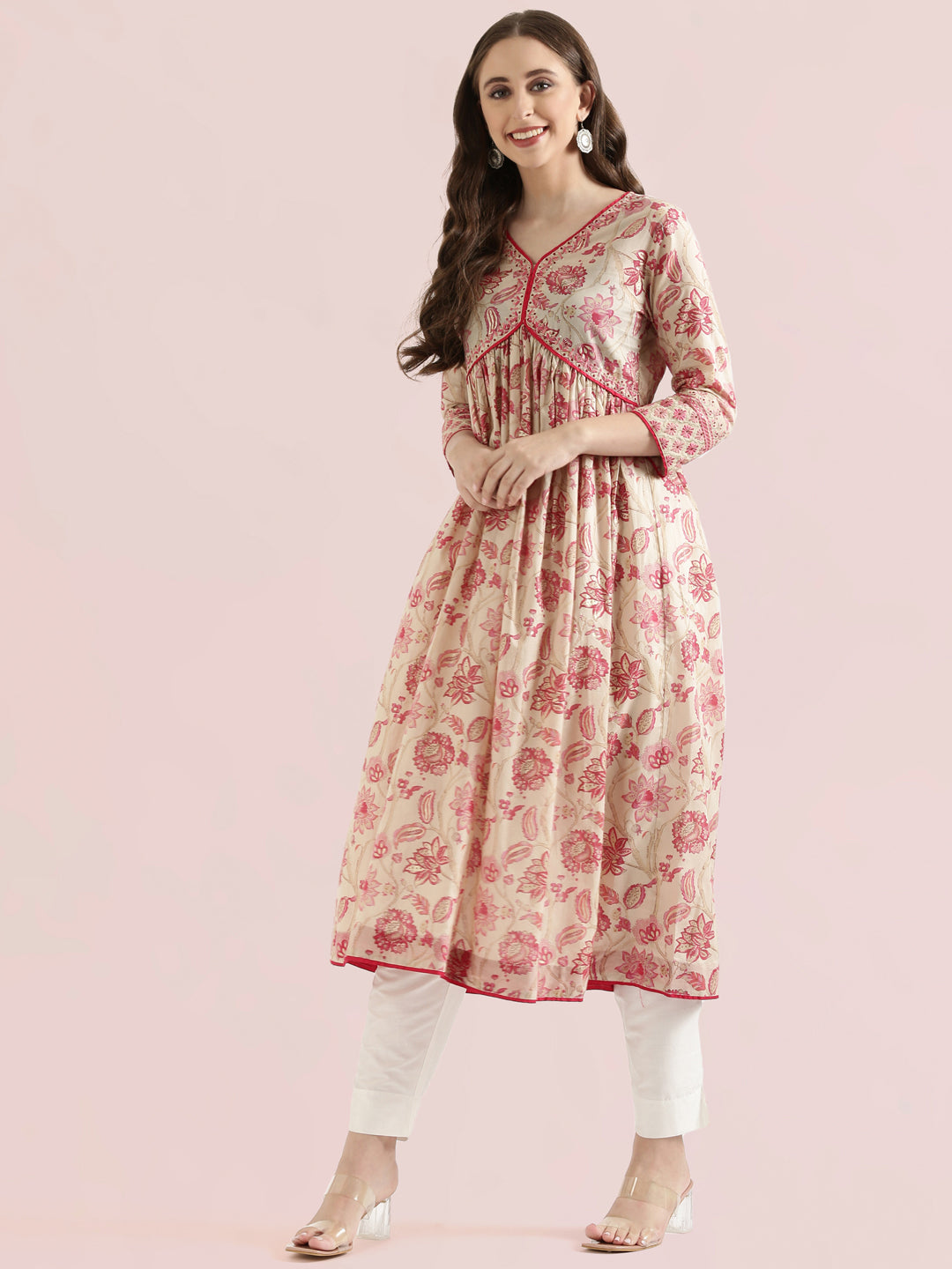 Floral Embroidered Alia Cut Anarkali