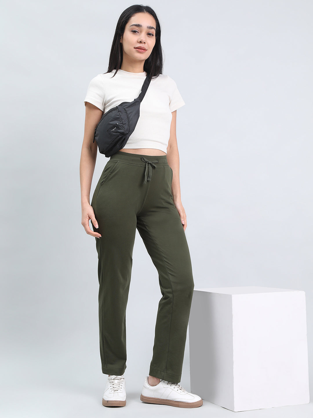 Dark Olive Cotton Stretch Track Pant