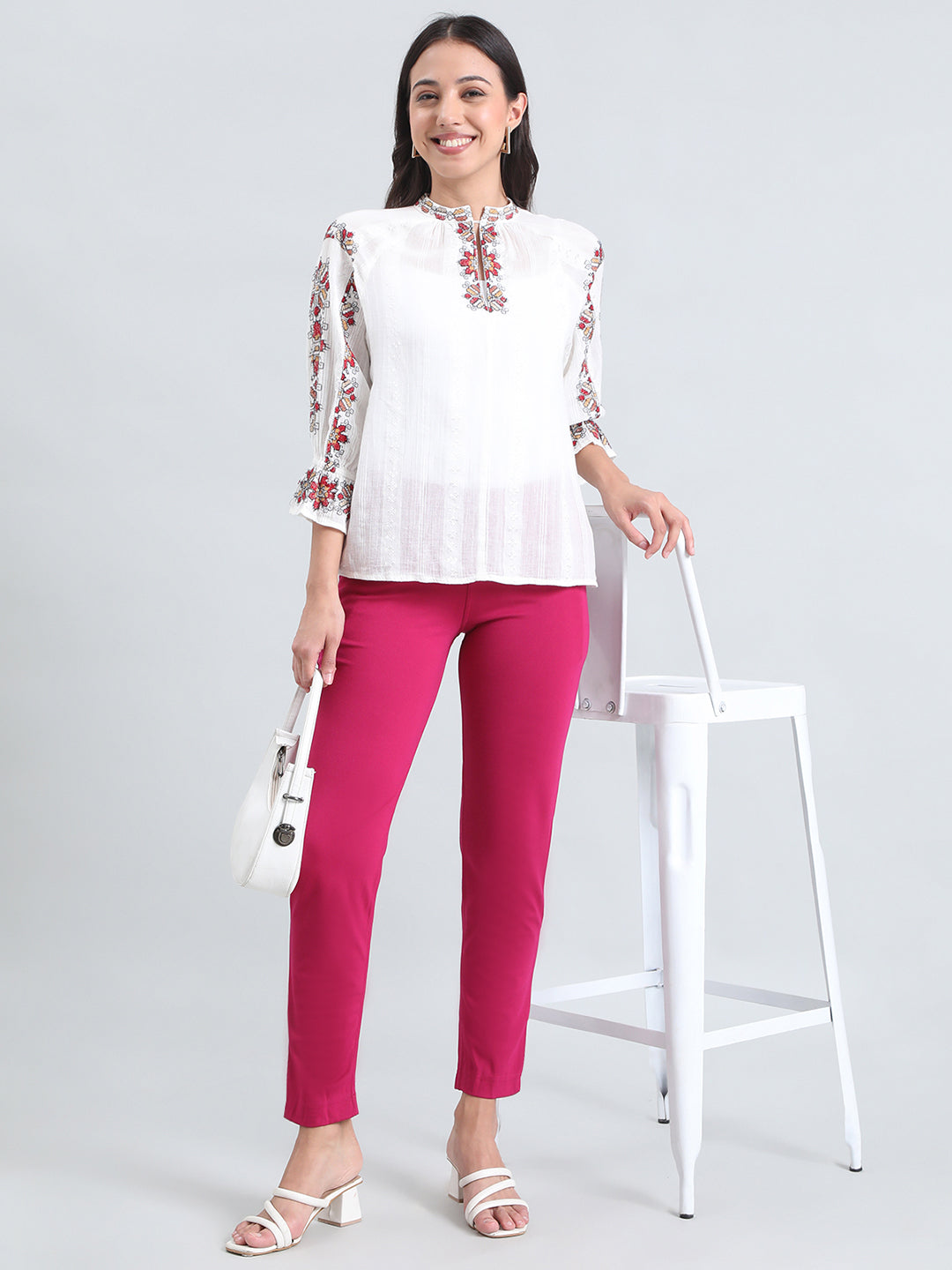 Dark Rose Ponte Smart Fit Kurti Pant