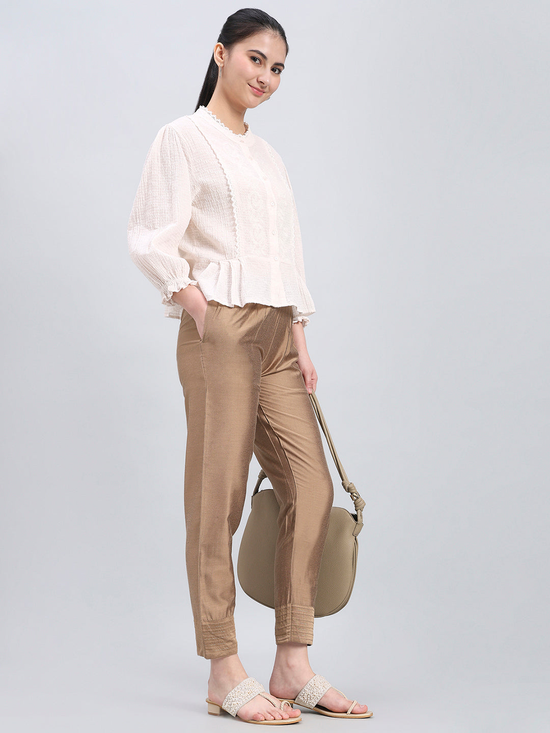 Modal Gold Festive Metallic Pants