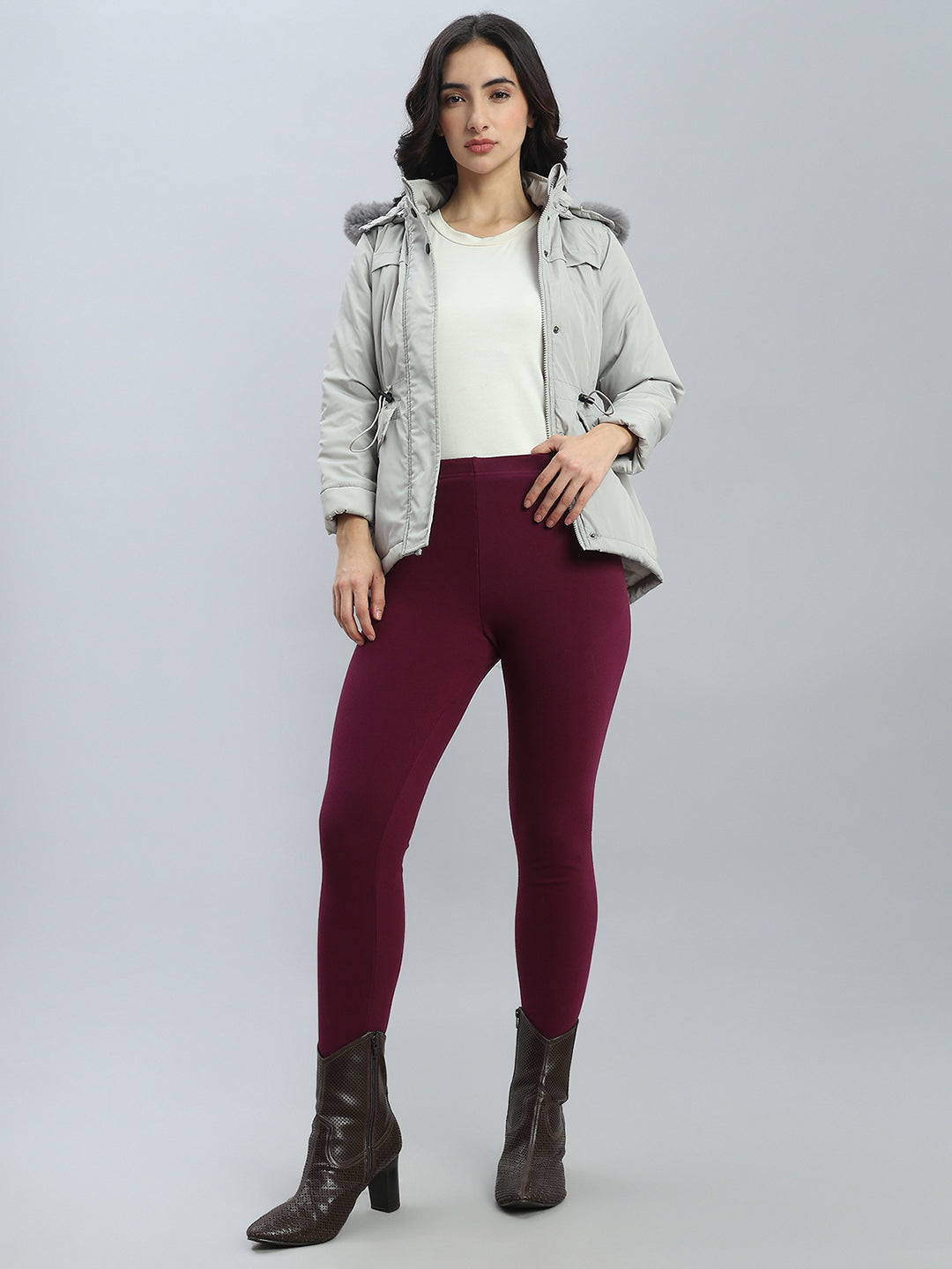 Dark Pink Warm Suede Leggings