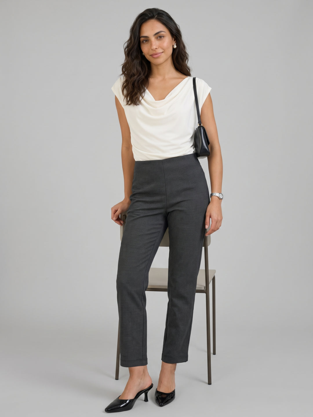 Black Roma Stripes Formal Pant