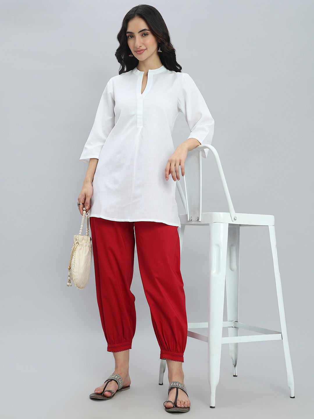 Cherry Cotton Cambric Lace Salwar