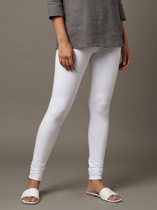 White Cotton Stretch Churidar