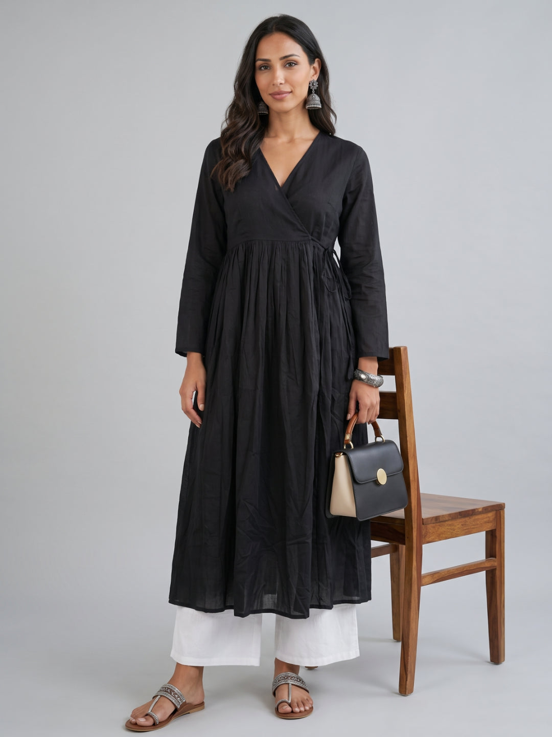 Tasseled Wrap Tie Dress