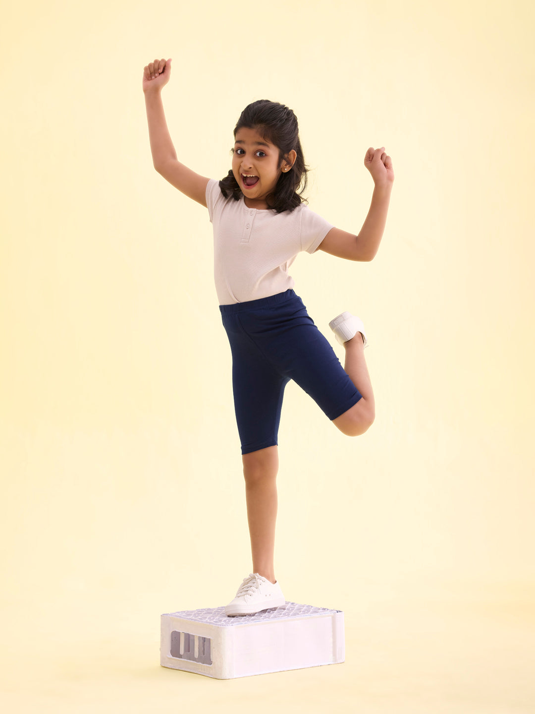 Navy Cotton Stretch Cycling Shorts