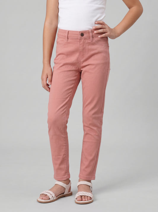 Dusty Pink Cotton Poly Stretch Super Stretch Jeggings