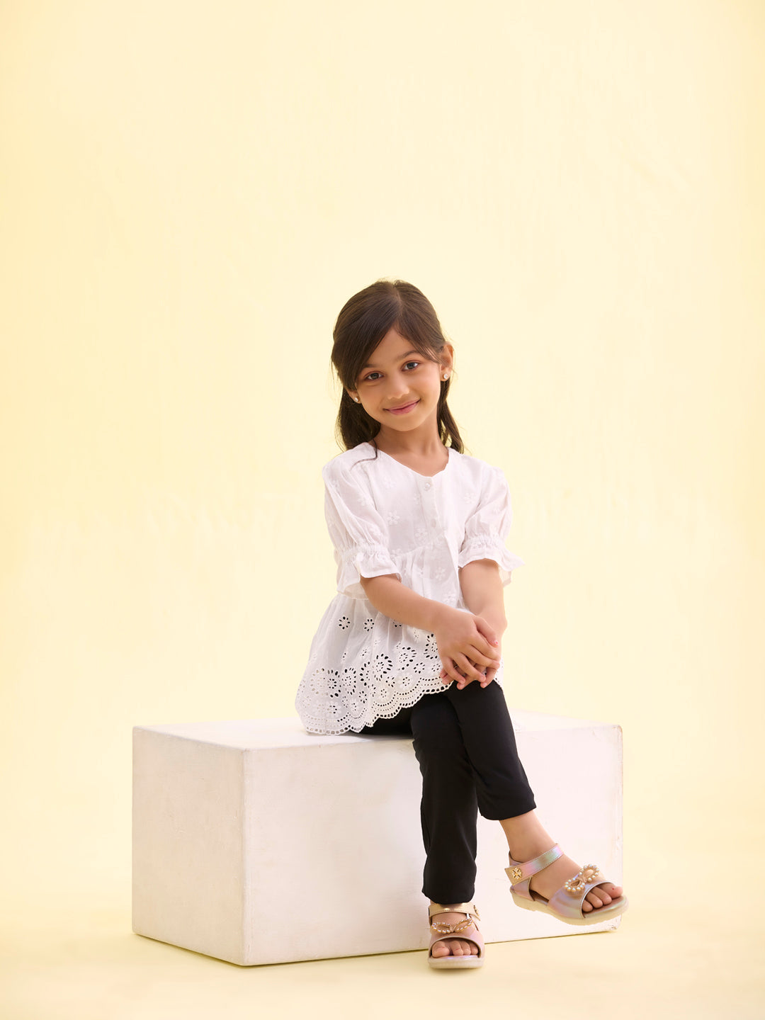 Black Cotton Stretch Ankle Length Leggings