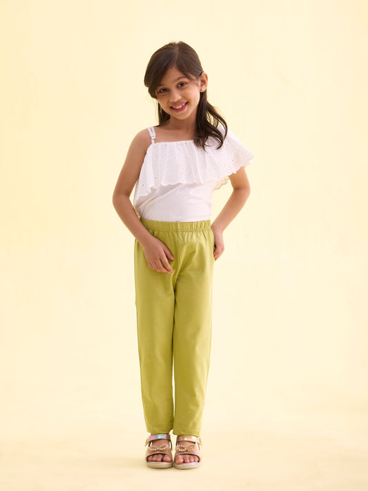 Light Pista Cotton Stretch Ankle Length Leggings