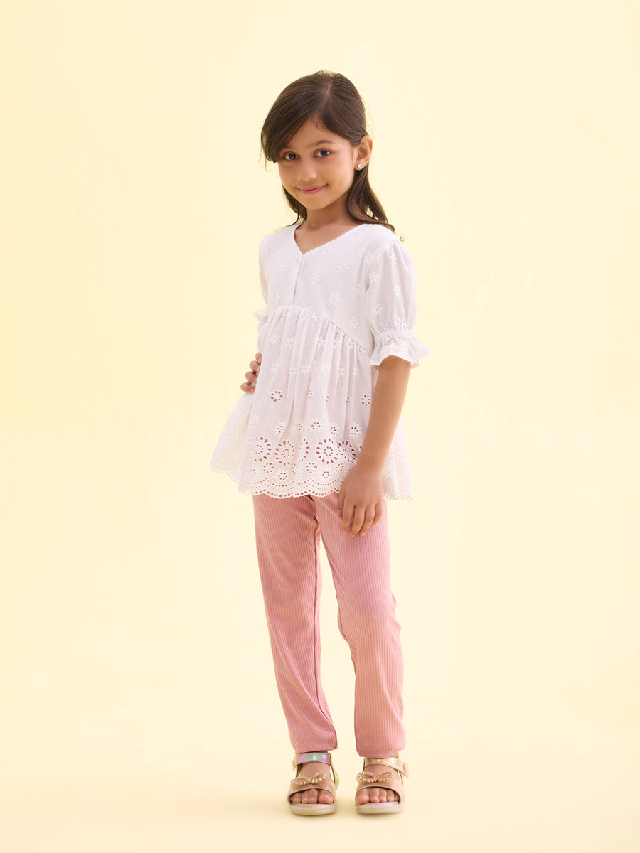 Baby Loren Girls Pink Twinkle Toes Ballerina Leggings Set
