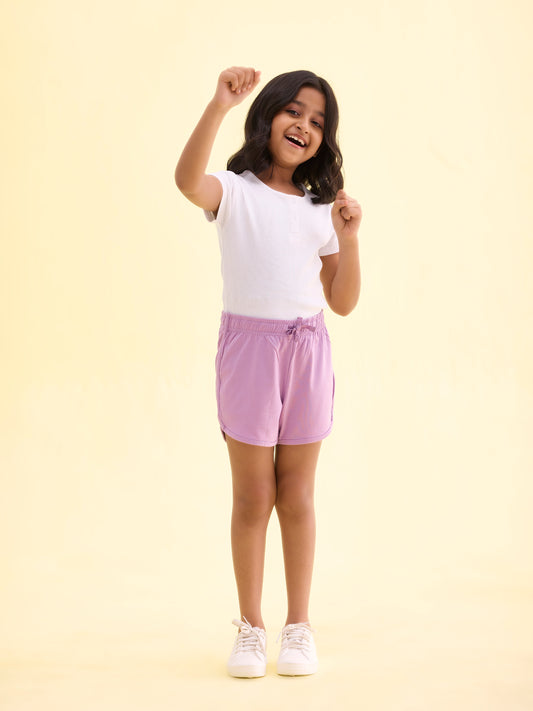 Baby Lilac Cotton Knit Shorts