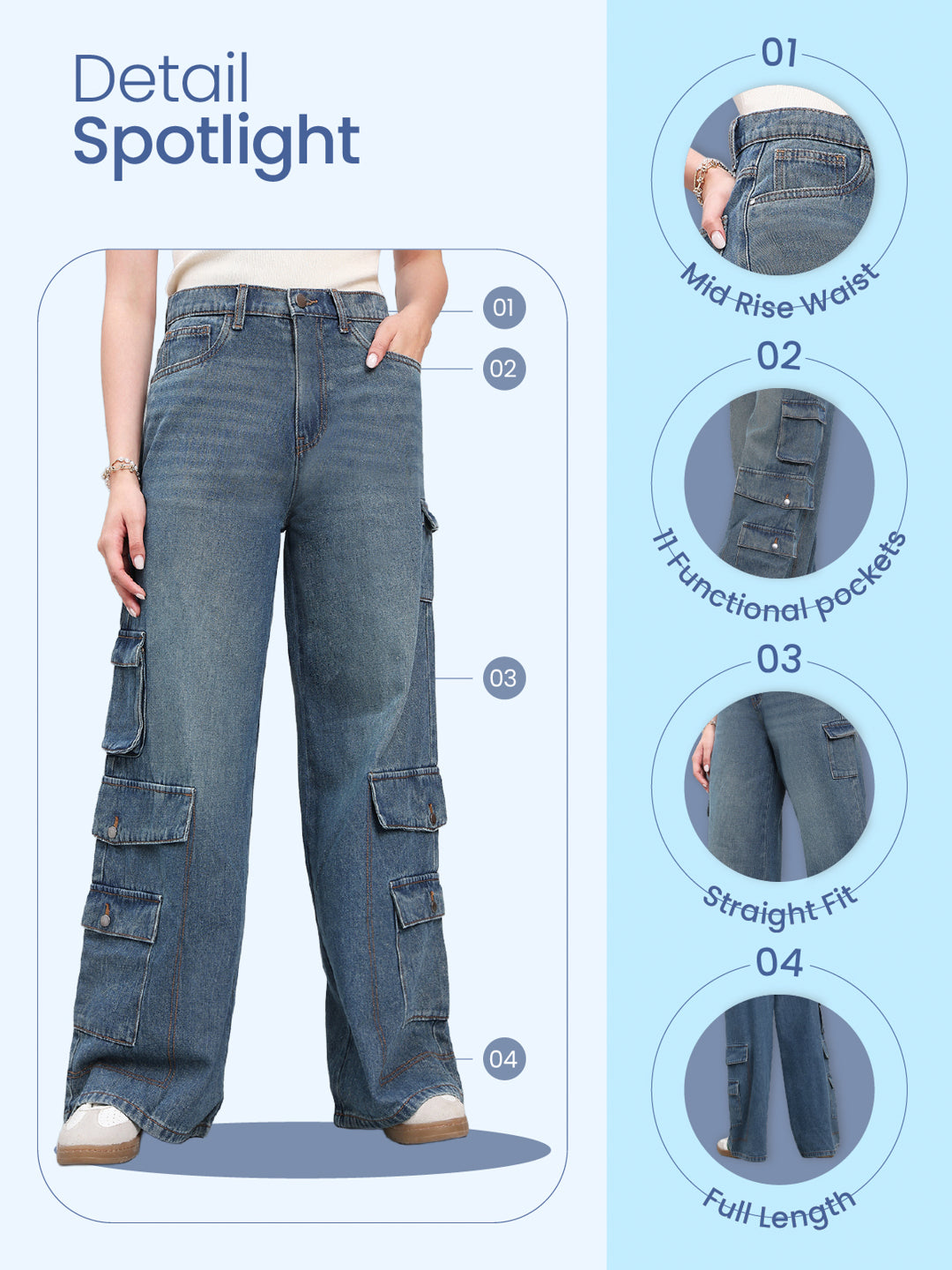 Denim Utility Pants