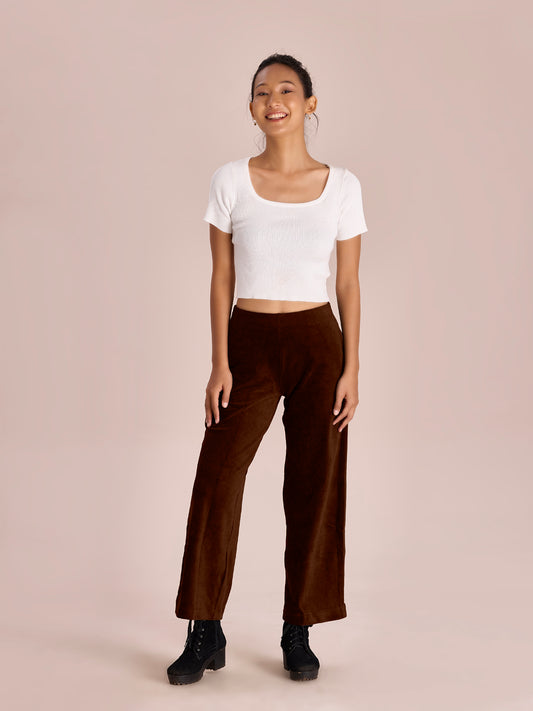 Dark Brown Corduroy Wide Pants