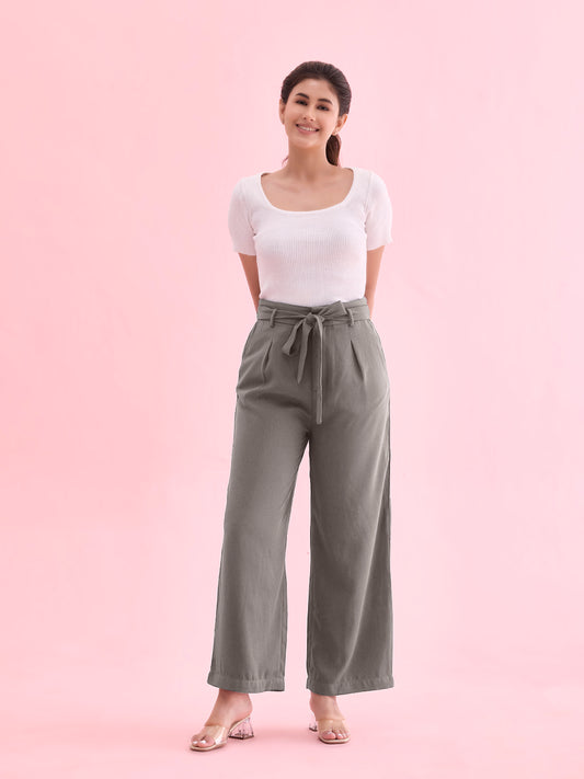 Ebony Grey Viscose Poly Stretch Smart Fit Pant