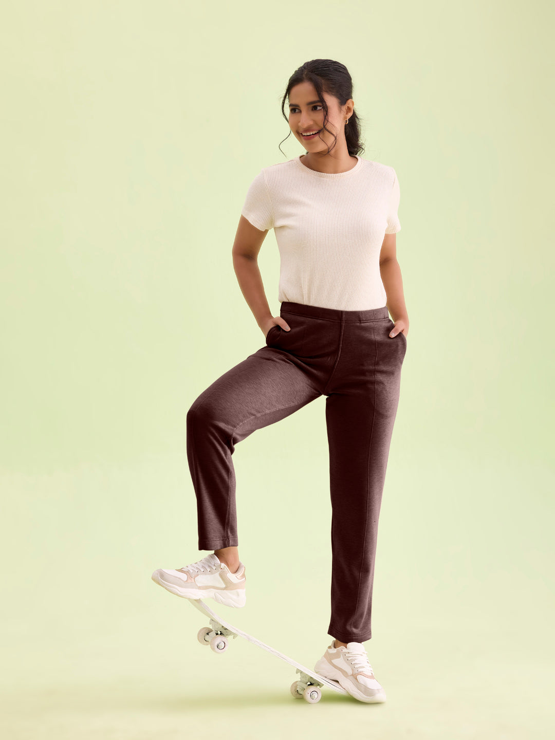 Dark Wine Fleece Ultra Warm Kurti Pant