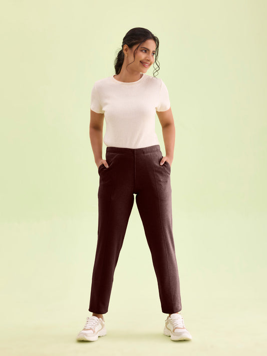 Dark Wine Fleece Ultra Warm Kurti Pant