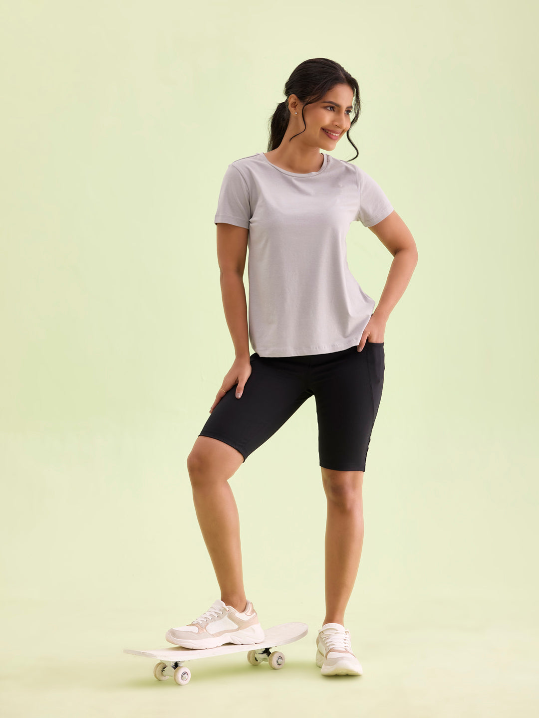 Black Nylon Stretch Active Shorts