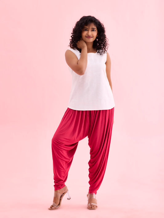 Fuchsia Viscose Stretch Patiala