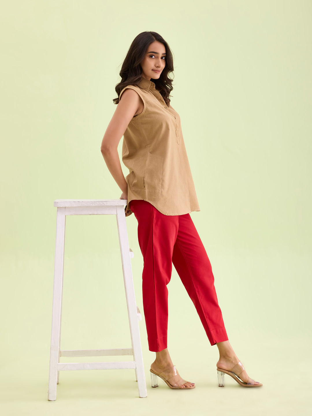 Cherry Cotton Pencil Pant