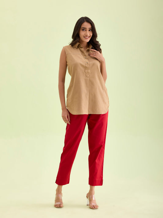 Cherry Cotton Pencil Pant