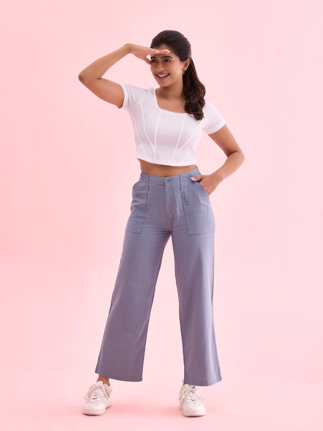 Shop Linen Cargo Jeans for Women Online Go Colors