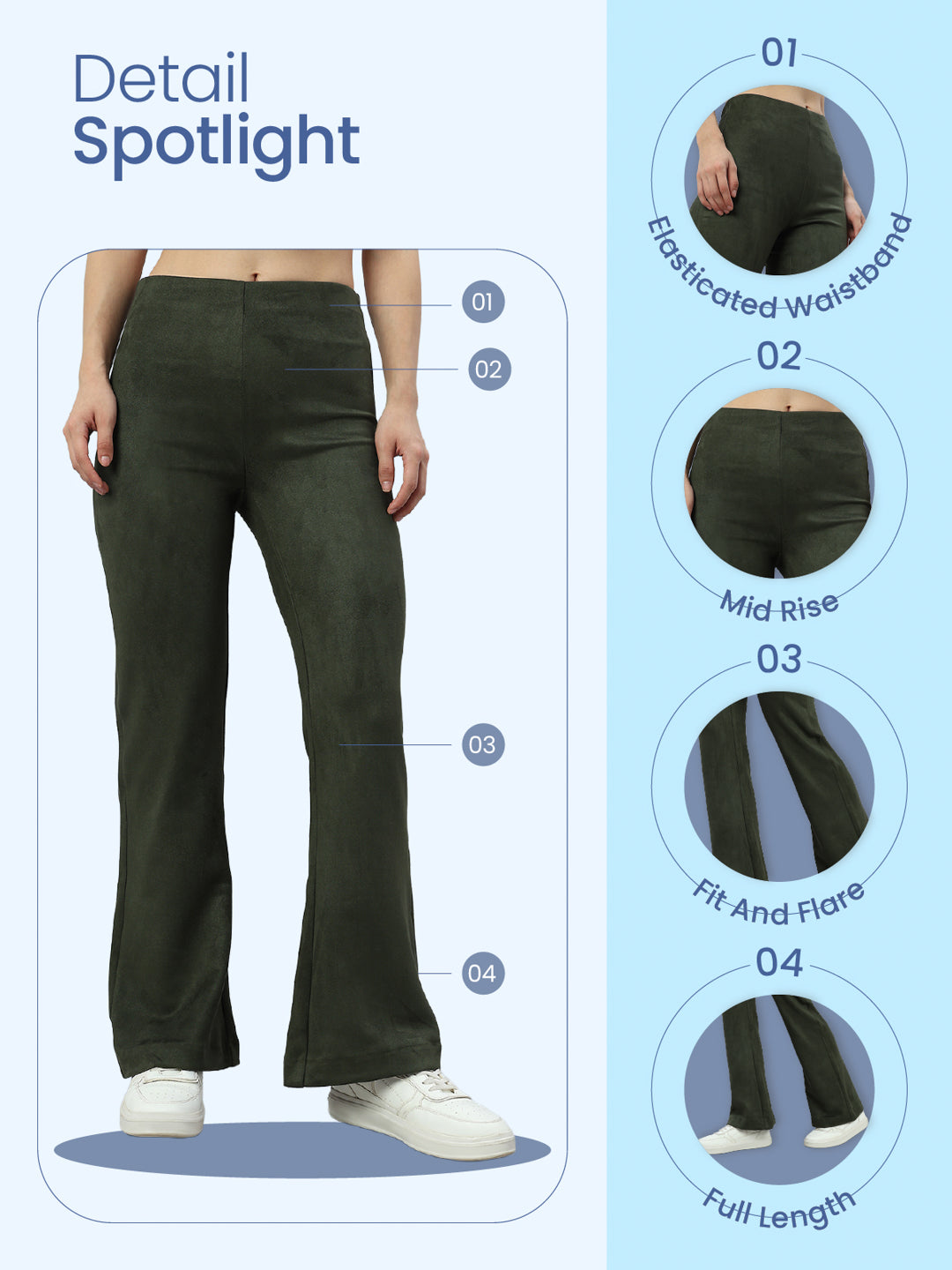 Light Brown Suede Bell Bottom