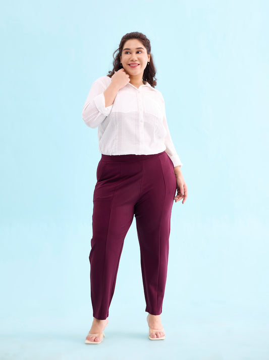 Bright Maroon Roma Ponte Pants
